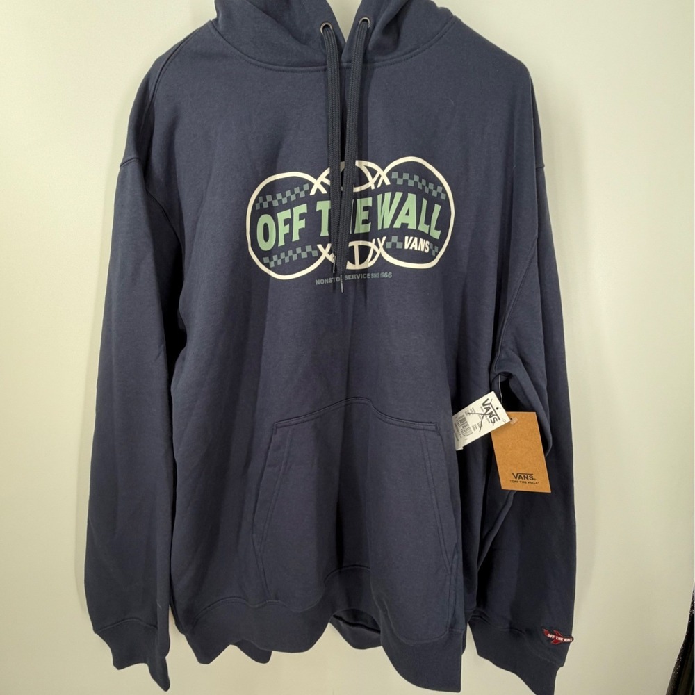 Vans Off The Wall Nonstop Pullover Hoodie Navy Blue Men's Size XL NEW - Picture 2 of 9